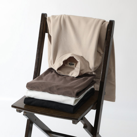 
Brand new upgraded double-sided German velvet, warm and not bulky, men's autumn and winter solid color inner half turtleneck bottoming shirt