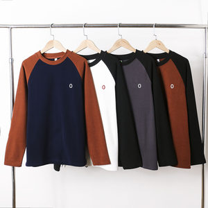 美拉德配色！双面德绒！秋冬情侣款时尚拼色刺绣长袖卫衣