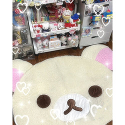 Cute Cartoon Rilakkuma Rug, Rilakkuma Floor Mat, Bedroom Soft Plush Mat, Home Carpet, Bedroom Bedside Rug