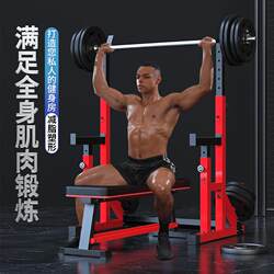Bench Press Rack, Home Fitness Barbell Weightlifting Rack, Multi-Functional Squat Protection, Commercial Smith Training Fitness Equipment