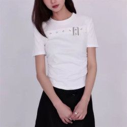 Korean Style Fashionable Age-Reducing Black Round Neck Unique Design Short-Sleeved T-Shirt for Women 2025 Summer Style Women's Fashion Trend