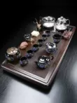 Bộ trà Bộ khay trà gỗ chắc chắn tích hợp kính ấm đun nước đáy hoàn toàn tự động làm đầy nước hộ gia đình bàn trà dày phong cách mới bếp điện bàn trà Bàn trà điện