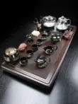 Bộ trà Bộ khay trà gỗ chắc chắn tích hợp kính ấm đun nước đáy hoàn toàn tự động làm đầy nước hộ gia đình bàn trà dày phong cách mới bếp điện bàn trà