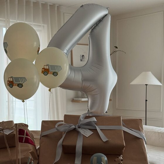 
Car latex balloon floating ball white matte digital boy birthday gift cartoon ball dress up package