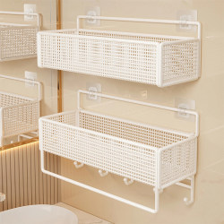 No-Drill Bathroom Shelf, Wall-Mounted Rack for Bathroom, Toilet, Washbasin, Dormitory Storage Rack