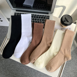 Socks thick socks in autumn and winter warming couple socks solid color versatile mid -to -socks long tube men