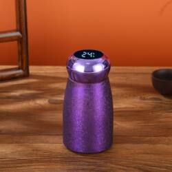 New titanium-coated stainless steel chubby thermos cup with thermal display