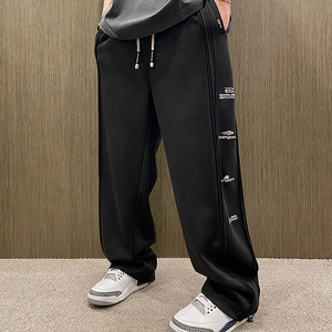 
MXD UGLY spring and summer new trendy brand high-customized old wash straight casual pants men's elastic waist drawstring sports pants