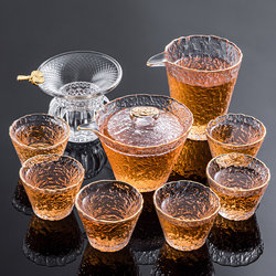 Japanese-Style Glass Tea Set, Light Luxury Home Use Kung Fu Tea Cups, High-End Gaiwan, Office Tea Maker, Teapot