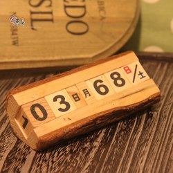 Foreign Trade Zakka Style Creative Wooden Small Ornaments Natural Wood Perpetual Calendar DIY Desk Calendar Desktop Decoration Photography Props