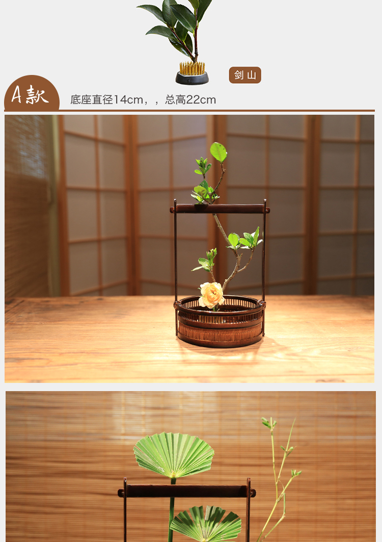 竹材花瓶 竹の花瓶 - レトロな田園スタイル