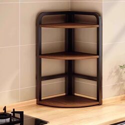 Kitchen Storage Rack Countertop Corner Triangular Spice Rack Corner Spice Organizer Multifunctional Seasoning Rack