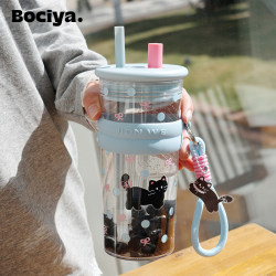 Water Cup Summer Straw Cup for Girls 2026 New High-Value Cup Tritan Portable Adult Tea and Water Separation Cup