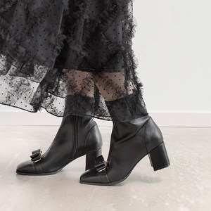 
RANDA 25 new autumn bow sweet mature elegant square toe comfortable short boots PC36174