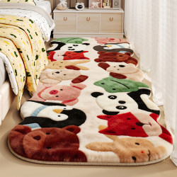 Children's Room Bedroom Bedside Carpet, Odorless, Formaldehyde-Free, Living Room Carpet, Baby Thickened Anti-Fall and Cooling Insulation Machine Washable Floor Mat