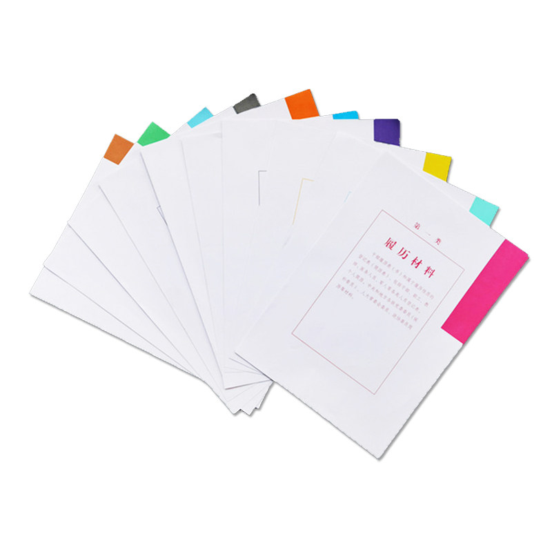 기록 보관소 전문 10대 분류 서류 간부 파일 상자 인사 파일 상자 특수 구분지 페이징 용지 50세트 -