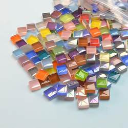 1200 pellets 1cm crystal glass mosaic patch decorative painting tiles small pieces colored handmade DIY children's materials