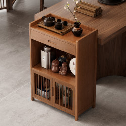 Tea Cabinet Storage Rack Tea Room Tea Leaf Shelf Display Cabinet Multi-Layer Tea Set Storage New Chinese Style Tea Table Side Cabinet