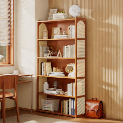 Bookshelf Floor-Standing Storage Rack Integrated Against the Wall, Does Not Take up Space, Living Room Home Storage Book Storage Cabinet, Simple Bookcase