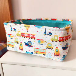 Fabric Cartoon Storage Box Small Storage Bin Washable Bedside Desktop Storage Box Basket Simple Baby Diaper