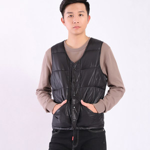 Autumn and winter new light and light down cotton vest male Korean version of fashion black big pocket slimming inner cotton vest short