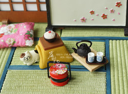 Cat Miniature Scene, Cute Japanese-Style Small Items, Japanese-Style Table Warmer, Food Toy Ornament