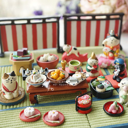 Cute Mini Japanese-Style Food Toys, Miniature Japanese-Style Ornaments, Bento Scene, Tatami Low Table Small Ornaments