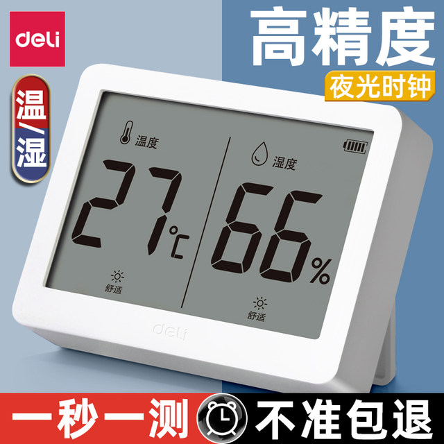 Delimal thermometer Wall -mounted electronic temperature and humidity meter indoor household use is high -precision precise baby room table CJ