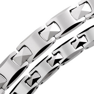 Genuine Taiwan health titanium titanium magnetic tungsten steel color gold couple bracelet Koto anti -radiation fashion men's and women's jewelry bracelet
