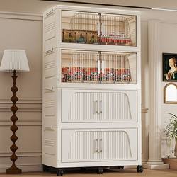 95 Extra-Large Storage Box Foldable Household Snack Multi-Layer Storage Cabinet Children's Wardrobe Clothes Toy Floor-Standing Storage Cabinet