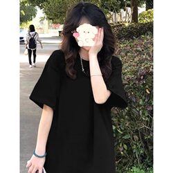 Pure Cotton Regular Shoulder Short-Sleeve T-Shirt for Women, Summer 2026 New Style, Loose Oversize Solid Color Half-Sleeve Top