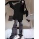 Cute rabbit ear sweatshirt for women in autumn and winter oversize hooded plus velvet thickened loose loose style cardigan jacket