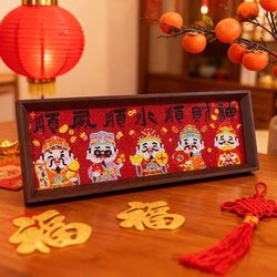 God of Wealth New Diamond Sticker Art Handmade DIY Chinese Living Room Festive Desktop Decoration Housewarming Gift for Friends