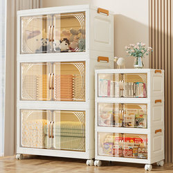Storage Cabinet for Home Use, No Installation Required, Multi-Layer Children's Clothing Folding Box, Plastic Miscellaneous Storage Rack, Bedroom Storage Cabinet