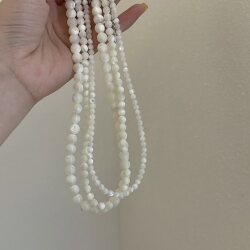 Light Luxury and High-End Feel Horseshoe Shell Beaded Necklace for Women, French Retro Elegant and Versatile Choker Collarbone Chain