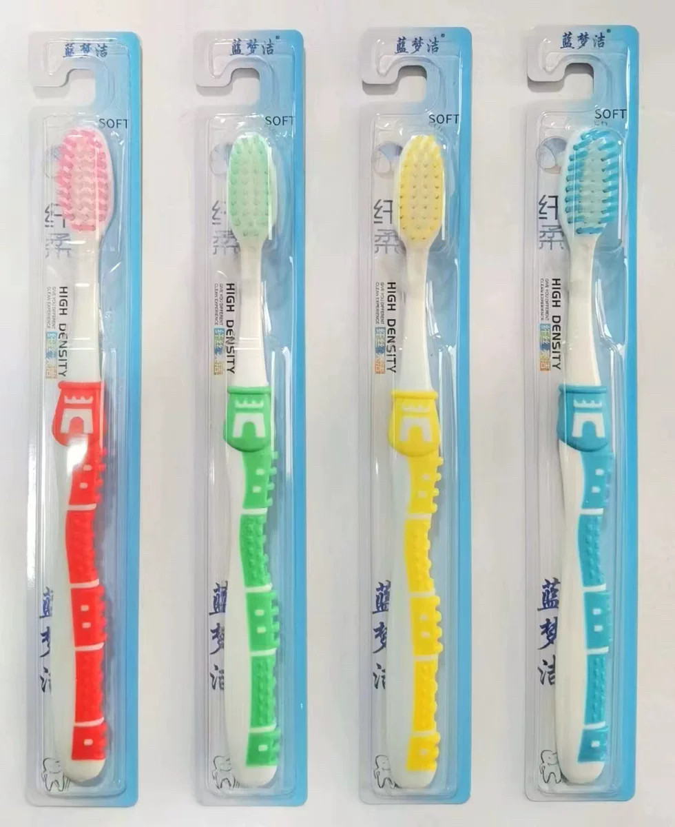 성인 여성 커플을 위한 부드러운 모로 개별 포장된 가정용 칫솔 2개, 패밀리팩, 초극세 가정용 칫솔모와 소형 헤드 조합 -
