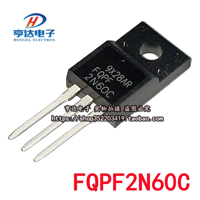 Gói nhựa 2N60 FQPF2N60C MOSFET N TO-220F (mới)