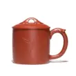 Yixing Zisha Cup Nổi Tiếng Handmade Chạm Khắc Trà Có Nắp Đậy Cho Văn Phòng Tại Nhà Nam Nữ Cốc Nước Dung Tích Lớn ấm chén tử sa cao cấp chén uống trà tử sa 