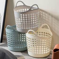 Large Bathroom Laundry Basket Waterproof and Moisture-Proof Bathroom Clothing Storage Basket Household Plastic Laundry Basket Dirty Clothes Bin