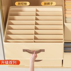 Double-Row Wardrobe Clothes Storage Box, Layered Organizer, Divided Clothing Storage Box, Fabric Pants Storage Box for Home Use