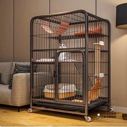 Cat Cage for Home Use, Indoor Cat Villa with Integrated Toilet, Extra-Large Free Space Cat House, Cat Cage