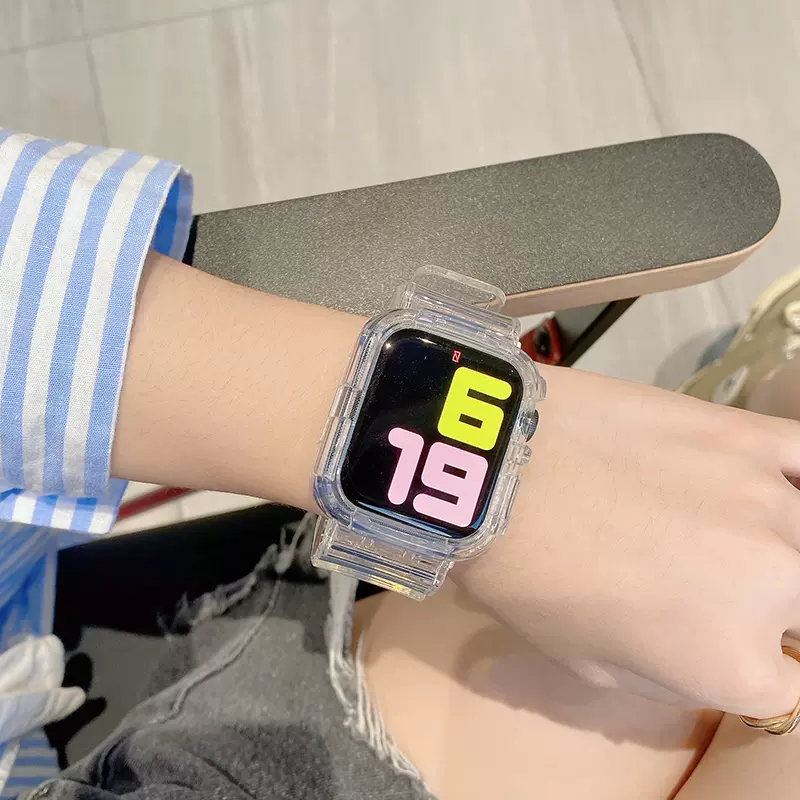 适用iwatchs8表带冰川限定透明苹果手表applewatch5/6/7代SEultra-Taobao