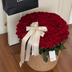 Nordic Simple Extra-Large Rattan Woven Flower Pot Set Decorative Portable Creative Flower Basket 99 Roses Hug Bucket