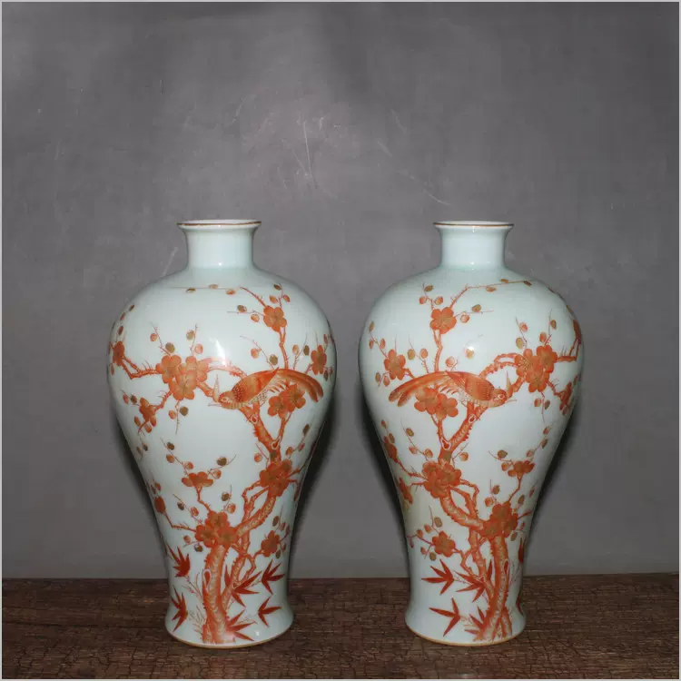 大明成化年制款景泰蓝掐丝珐琅彩瓷胎薄胎老瓷器花瓶摆件民国古瓷-Taobao