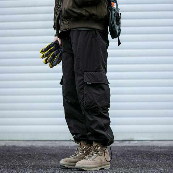 American -style outdoor hiking ski pants men's tide brand loose and thick waterproof fishing pants functional pants
