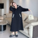 Yuanzijia large size autumn fat mm loose long sleeves round neck slimming temperament simple versatile hooded dress