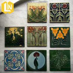 British French Enamel Tiles Handmade Kitchen Bathroom Xiaohongshu Balcony Entrance Retro Glossy Concave and Convex Wall Tiles