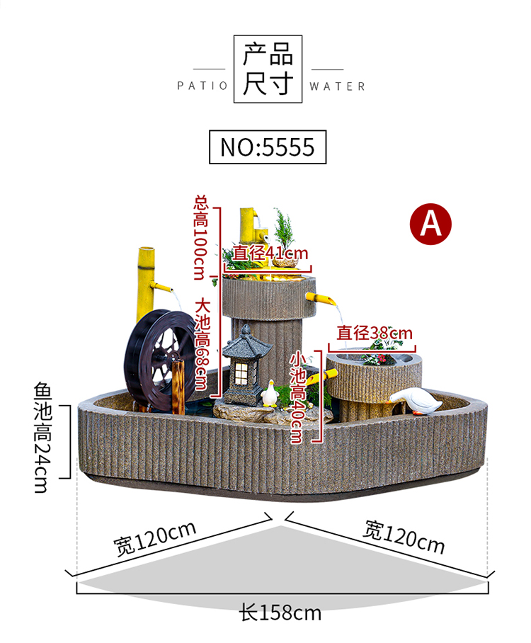 人魚の樹脂製置物　ウォーターファウンテン レジン ロッカリー ファウンテン - 屋内/屋外 ウォーターフィーチャー