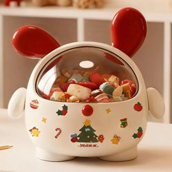 Christmas Gift Candy Jar for Home Use, Cute Decoration for Living Room Coffee Table, High-Value Snack Storage Box for Desktop