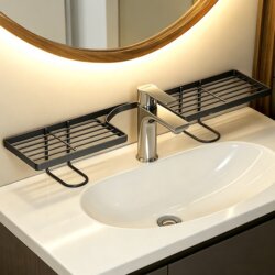 Vertical Faucet Storage Rack for Bathroom, Toilet, Washbasin, Kitchen, No-Drill Sink Drainage Storage